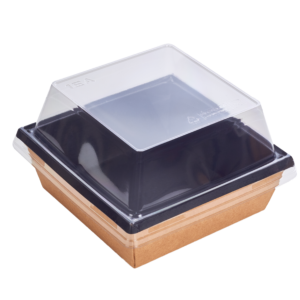 Pojemnik papierowy czarny 400 ml 10x13,5x4,5 cm (50 szt.)