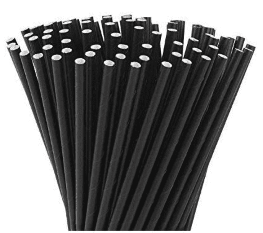 Słomki papierowe czarne z dyspersją wodną